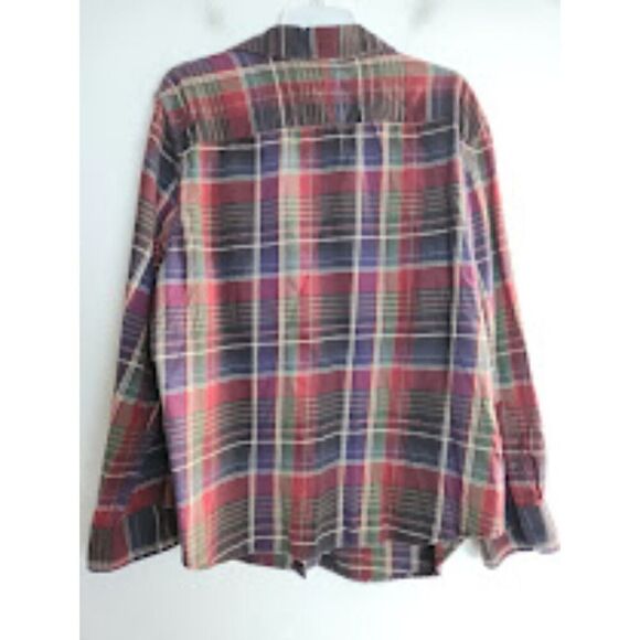 Lauren Ralph Lauren Red/Blue/Green Plaid 100% Cotton Button Up Shirt size 2X - Picture 2 of 9